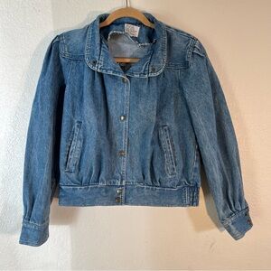 80’s Vintage 100% Cotton Denim Bomber Jacket